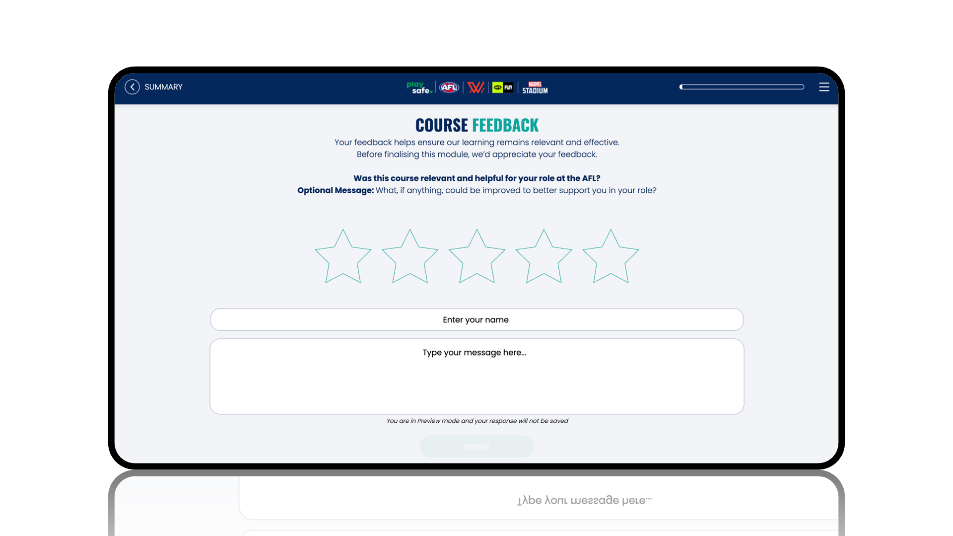AFL Course Feedback