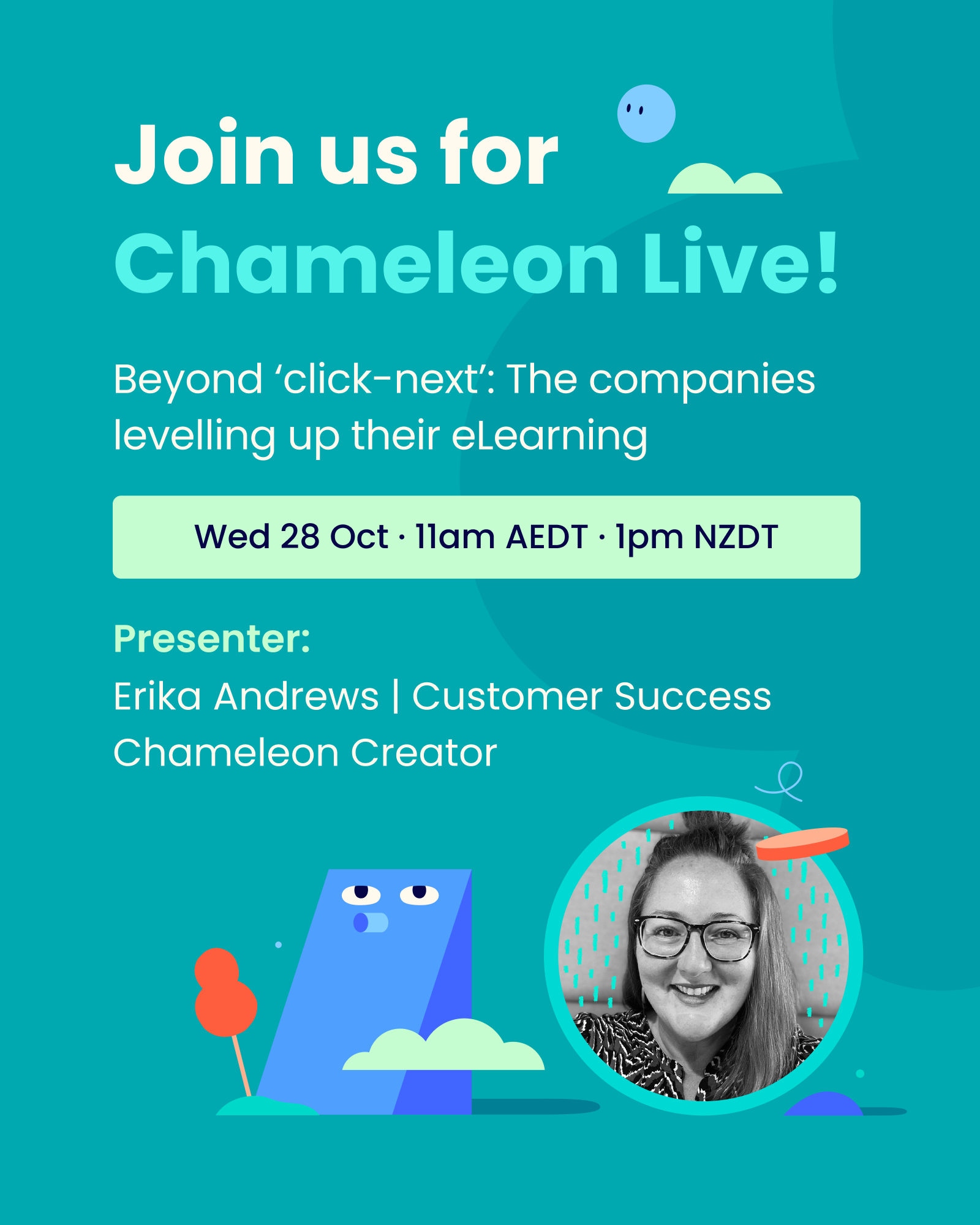 Chameleon Live - Erika Wed 28th Oct 2026 Portrait 2