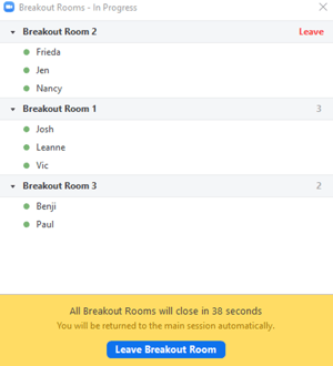 Breakout room example