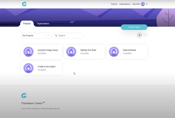Chameleon Creator Authoring Tool Project Dashboard